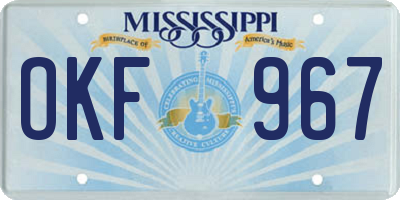 MS license plate OKF967