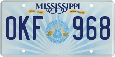 MS license plate OKF968