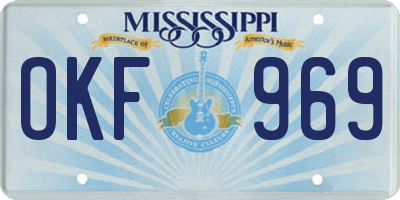 MS license plate OKF969