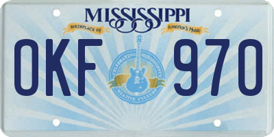 MS license plate OKF970