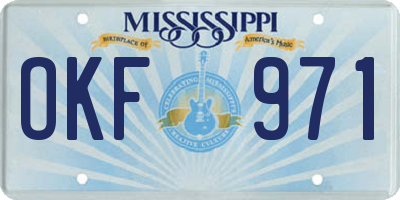 MS license plate OKF971