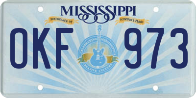 MS license plate OKF973