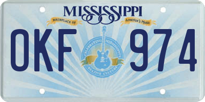 MS license plate OKF974