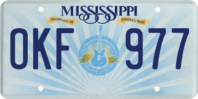 MS license plate OKF977