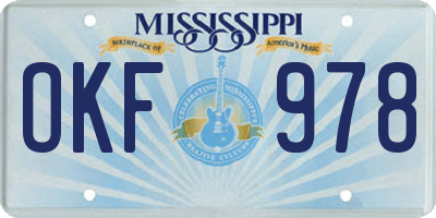 MS license plate OKF978