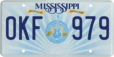 MS license plate OKF979