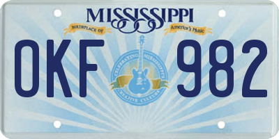 MS license plate OKF982