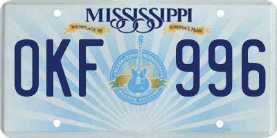 MS license plate OKF996