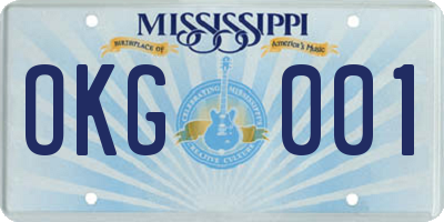 MS license plate OKG001