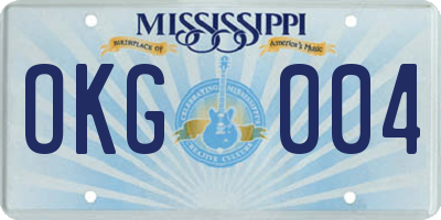 MS license plate OKG004