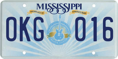 MS license plate OKG016