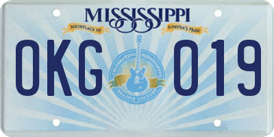 MS license plate OKG019