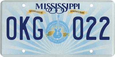 MS license plate OKG022