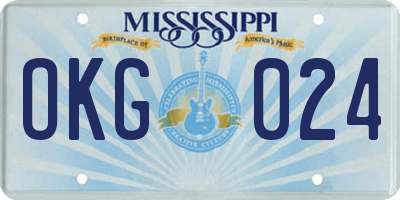 MS license plate OKG024