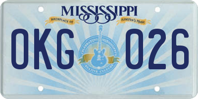 MS license plate OKG026