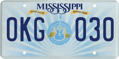 MS license plate OKG030