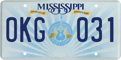 MS license plate OKG031