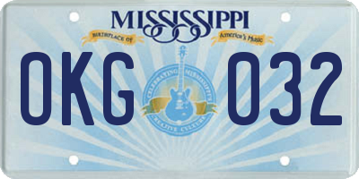 MS license plate OKG032