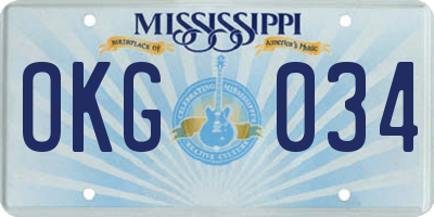 MS license plate OKG034