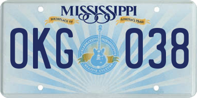 MS license plate OKG038