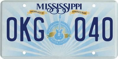 MS license plate OKG040