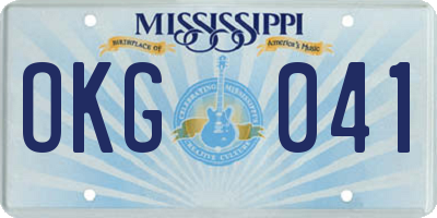 MS license plate OKG041