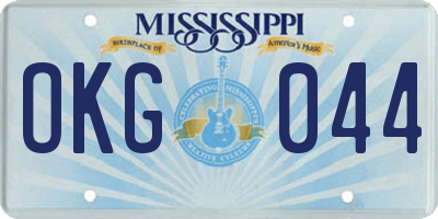 MS license plate OKG044