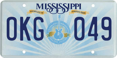 MS license plate OKG049