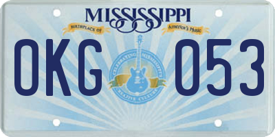 MS license plate OKG053