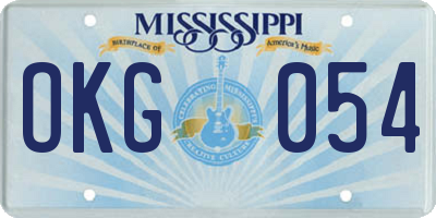 MS license plate OKG054