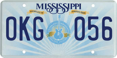 MS license plate OKG056
