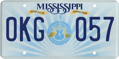 MS license plate OKG057