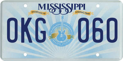 MS license plate OKG060