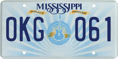 MS license plate OKG061