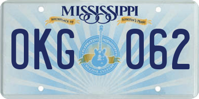 MS license plate OKG062