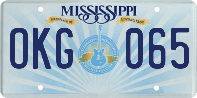 MS license plate OKG065