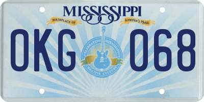 MS license plate OKG068