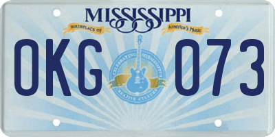 MS license plate OKG073