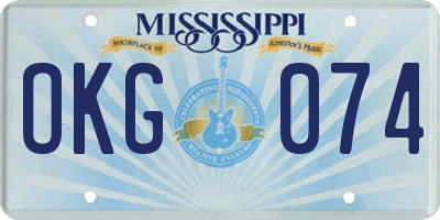 MS license plate OKG074