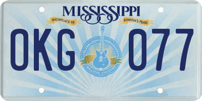 MS license plate OKG077
