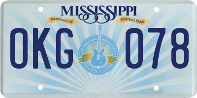 MS license plate OKG078
