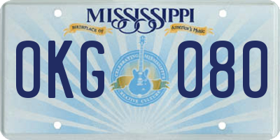 MS license plate OKG080