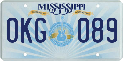 MS license plate OKG089