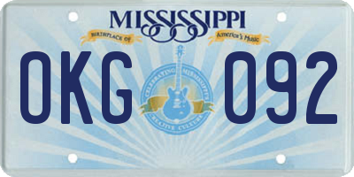 MS license plate OKG092