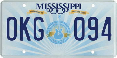 MS license plate OKG094
