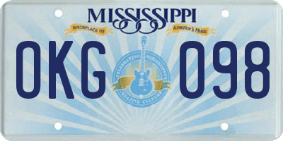 MS license plate OKG098