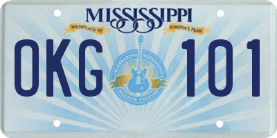 MS license plate OKG101