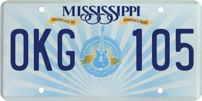 MS license plate OKG105