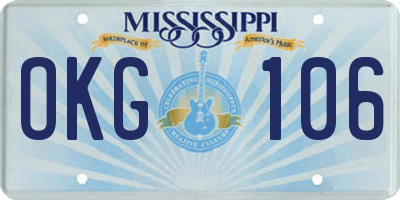 MS license plate OKG106