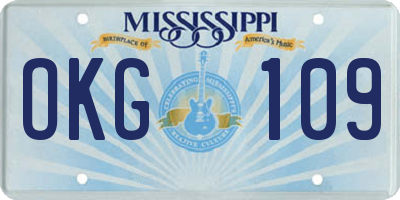 MS license plate OKG109